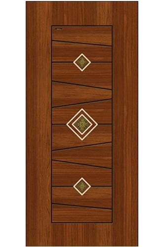 A wooden door with a diamond design that accentuates the beauty and sophistication of the door