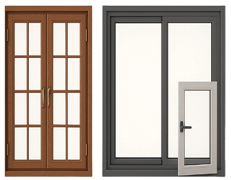 French windows designed for natural light, ventilation and stylish architectural appeal