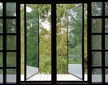 Glass doors and windows enhancing interior aesthetics with brightness and modern design